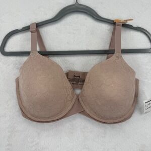 Maidenform 34DD Beige Lace‎ T Shirt Bra Underwire Full Coverage DM7543 Womens